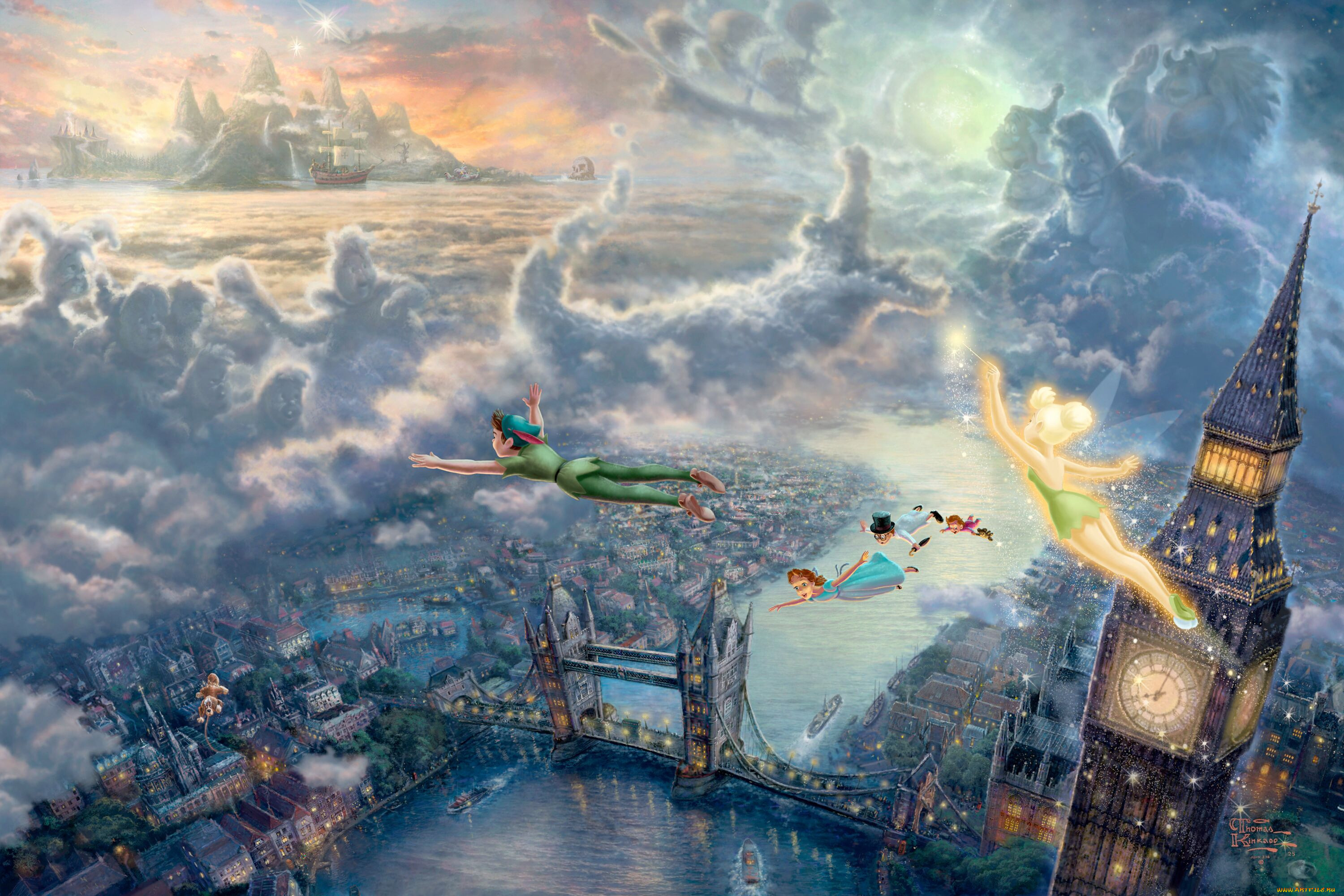 thomas, kinkade, , peter, pan